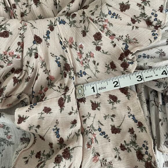 Mable Pink Floral Flowy Shorts Women's S, Romantic Boho Coastal Fairy Festival - Picture 5 of 7